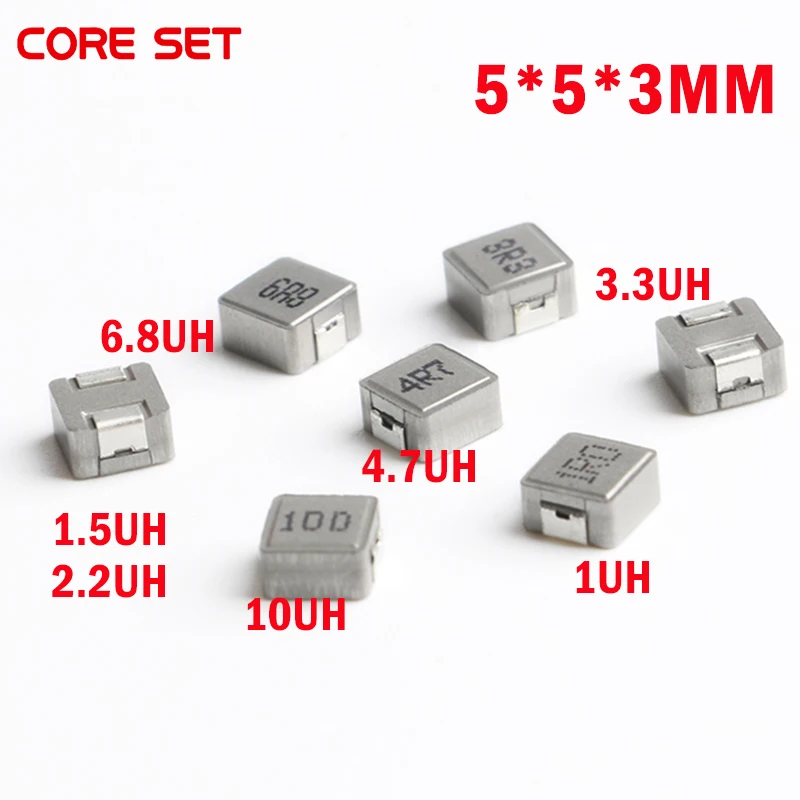 50pcs SMD Power Inductors 0530 1UH 2.2UH 3.3UH 4.7UH 6.8UH 10UH Chip Inductor 0530 5*5*3 1R0 2R2 3R3 4R7 6R8 100