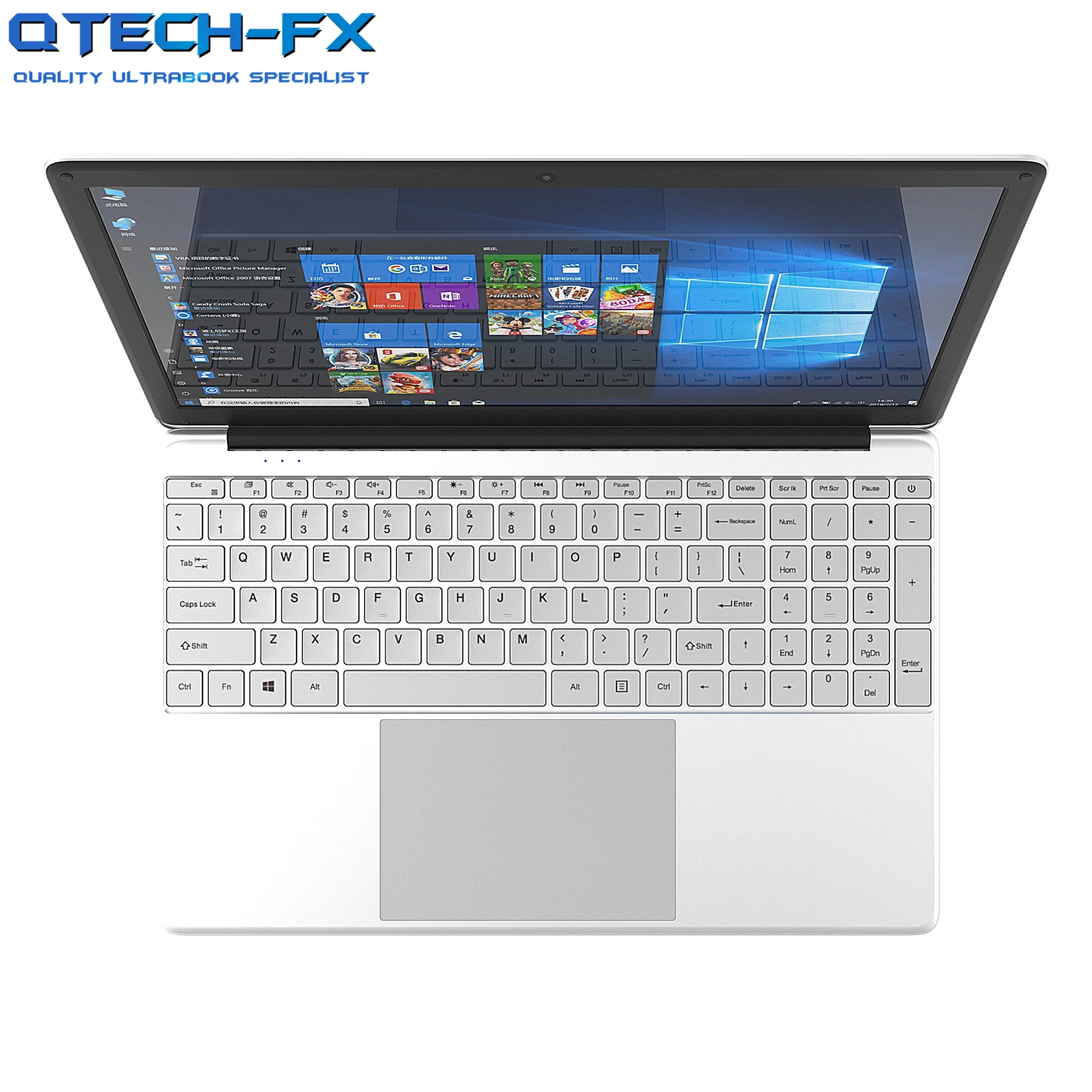 CPU Ultrabook de 15,6 pulgadas, procesador Intel de 4 núcleos, 8GB /12GB de RAM, 128G SSD + 500G HDD, Teclado retroiluminado para estudiantes, árabe, AZERTY, español y ruso