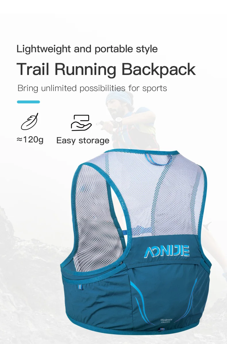 AONIJIE C932S 2,5 l tragbarer Trinkrucksack, Laufrucksack, Rucksack, Tasche, Weste, Geschirr für Wandern, Camping, Marathon, Rennen, Klettern – Detail 3
