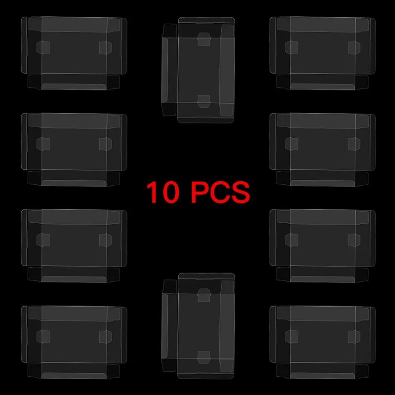 10 قطعة/الوحدة PET البلاستيك خرطوشة لعبة صندوق حامي كم ل NES نينتندو نظام الترفيه CIB لعبة