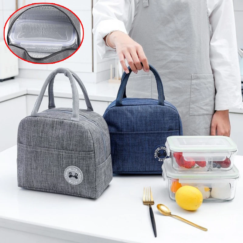 

Functional Cooler Bags Waterproof Nylon Portable Zipper Thermal Oxford Lunch Bags For Women Convenient Lunch Box Tote Food Bags