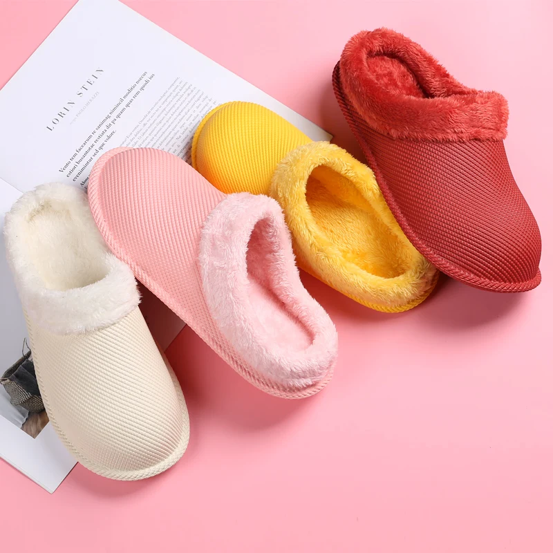 Wintes Men Shoes Quick Dry Clogs Casual Garden Shoes Warm Plush Sandals Couple Antiskid Home Flip Flops Slippers For Women