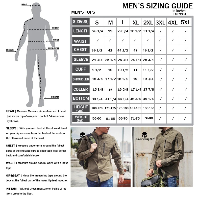 Emersongear Blue Label Triple Tech Tac-Shirt Langarmshirts Herren Pendler T-Shirt Outdoor Angeln Jagd Wandern KH Nylon – Detail 4