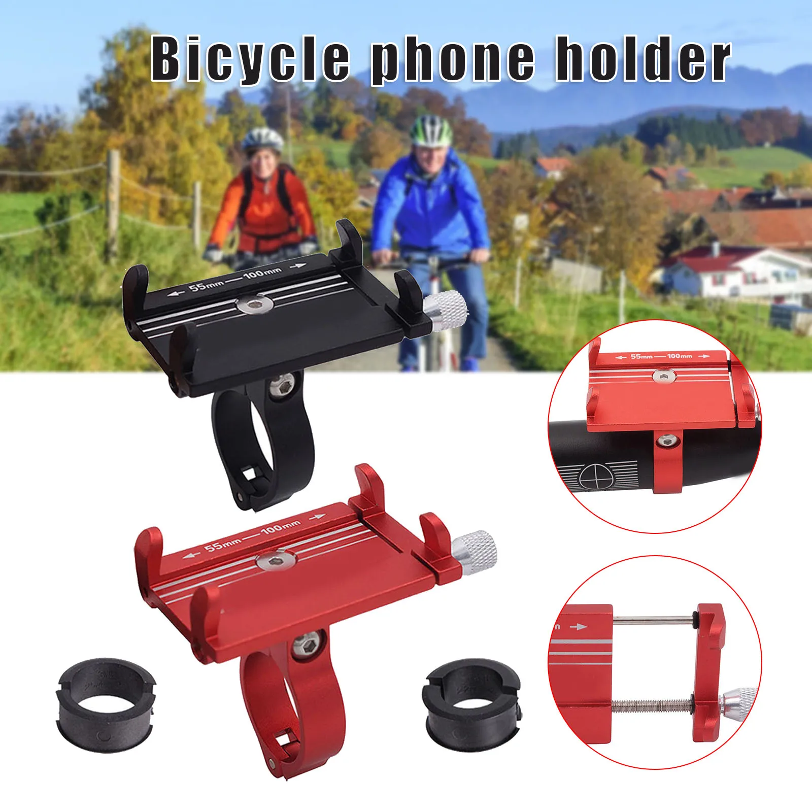 

Motorcycle Bike Phone Holder Mount Bicycle Aluminum Alloy Phone Bracket Moto Outdoor Riding Handlebar for Navigation BIN