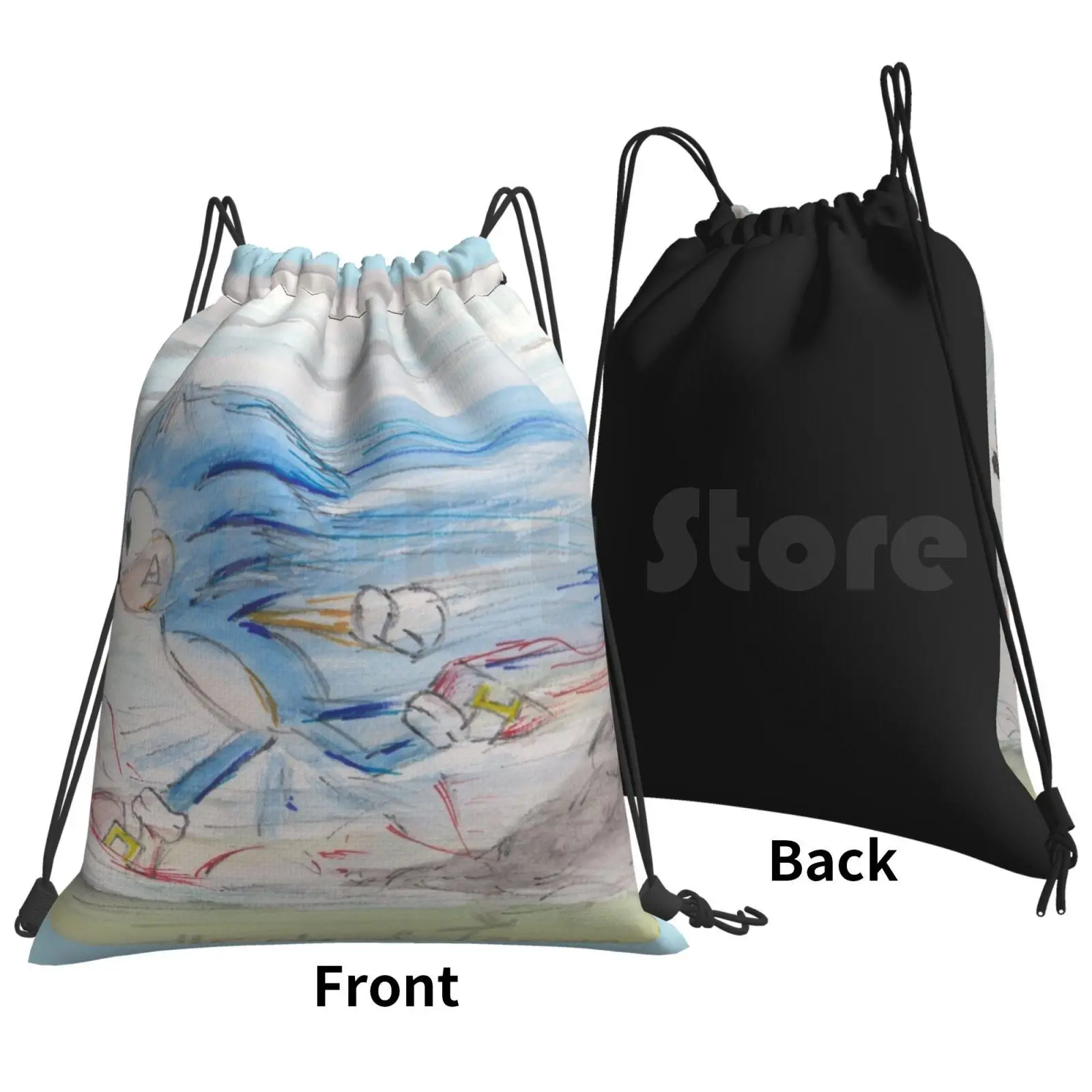 On The Run Backpack Drawstring Bags Gym Bag Waterproof Hedgehog Video Games Characters Fast Running Motion Cartoon Artist