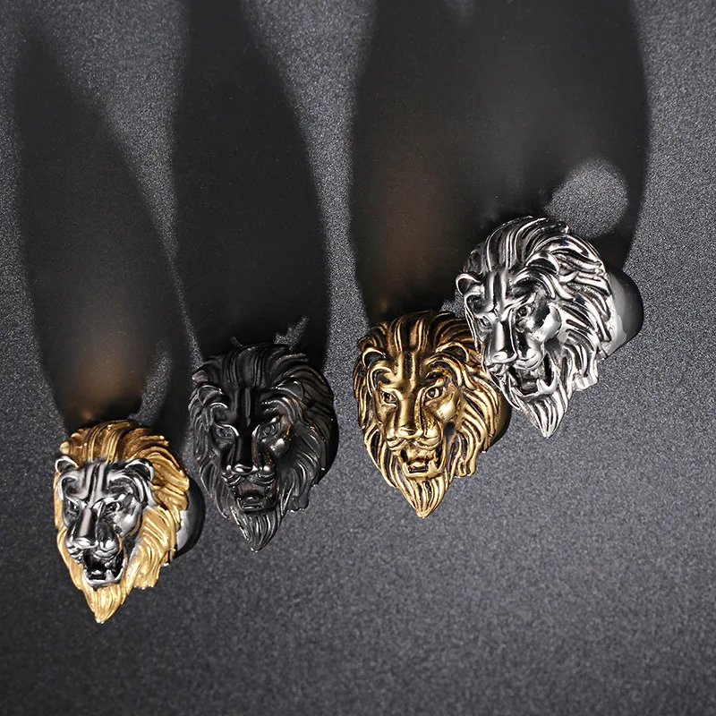 Europe And the United States Stainless Steel Ring men \'s Jewelry Wholesale Domineering Lion Head