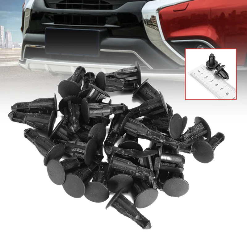 50Pcs For Mitsubishi Endeavor Outlander 9mm Auto Bumper Fender Buckle Mudflap Splash Guard Rivet Push Clips Retainer