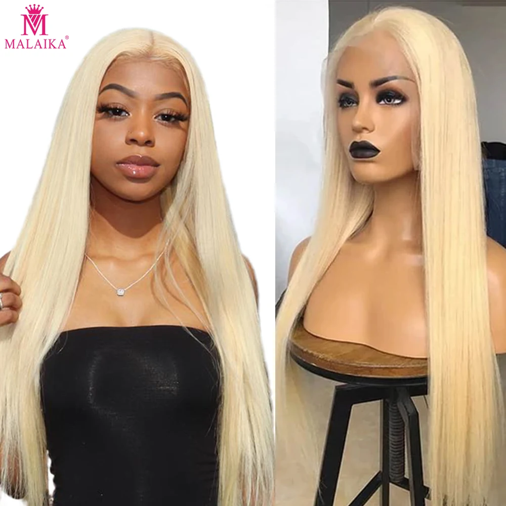 

Malaika Hair 613 Wig Blonde 13x4 Lace Front Human Hair Wigs 180% Brazilian Straight Human Hair Wigs Remy 32 inch Lace Front Wig