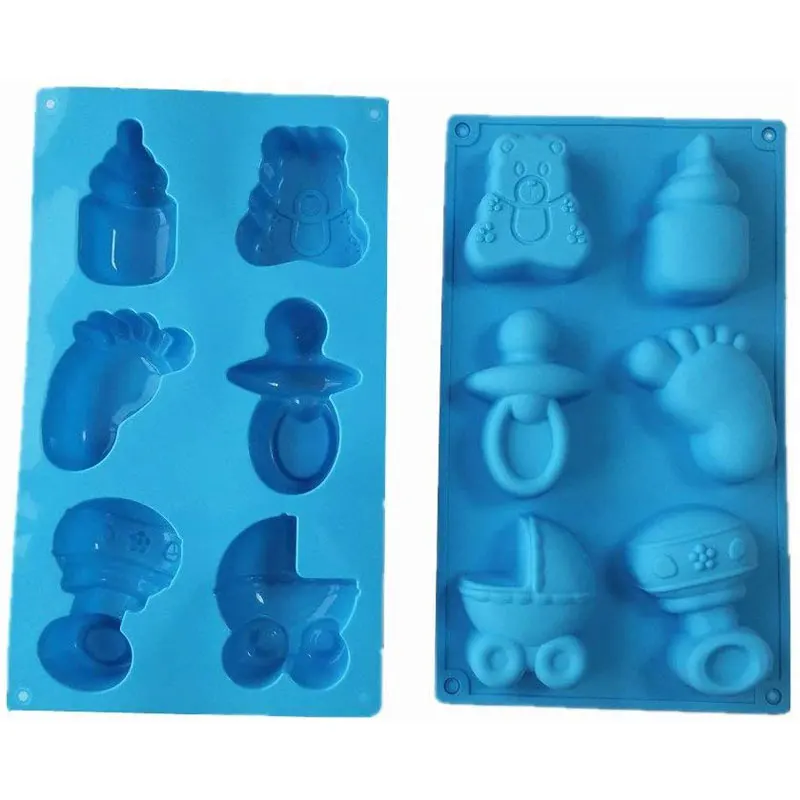 Baby Shower Seris Silicone Soap Mold/Baby Carriages Bottle Little Feet Bear fondant Mold,Chocolate Mold for Sugarcraft,Cake