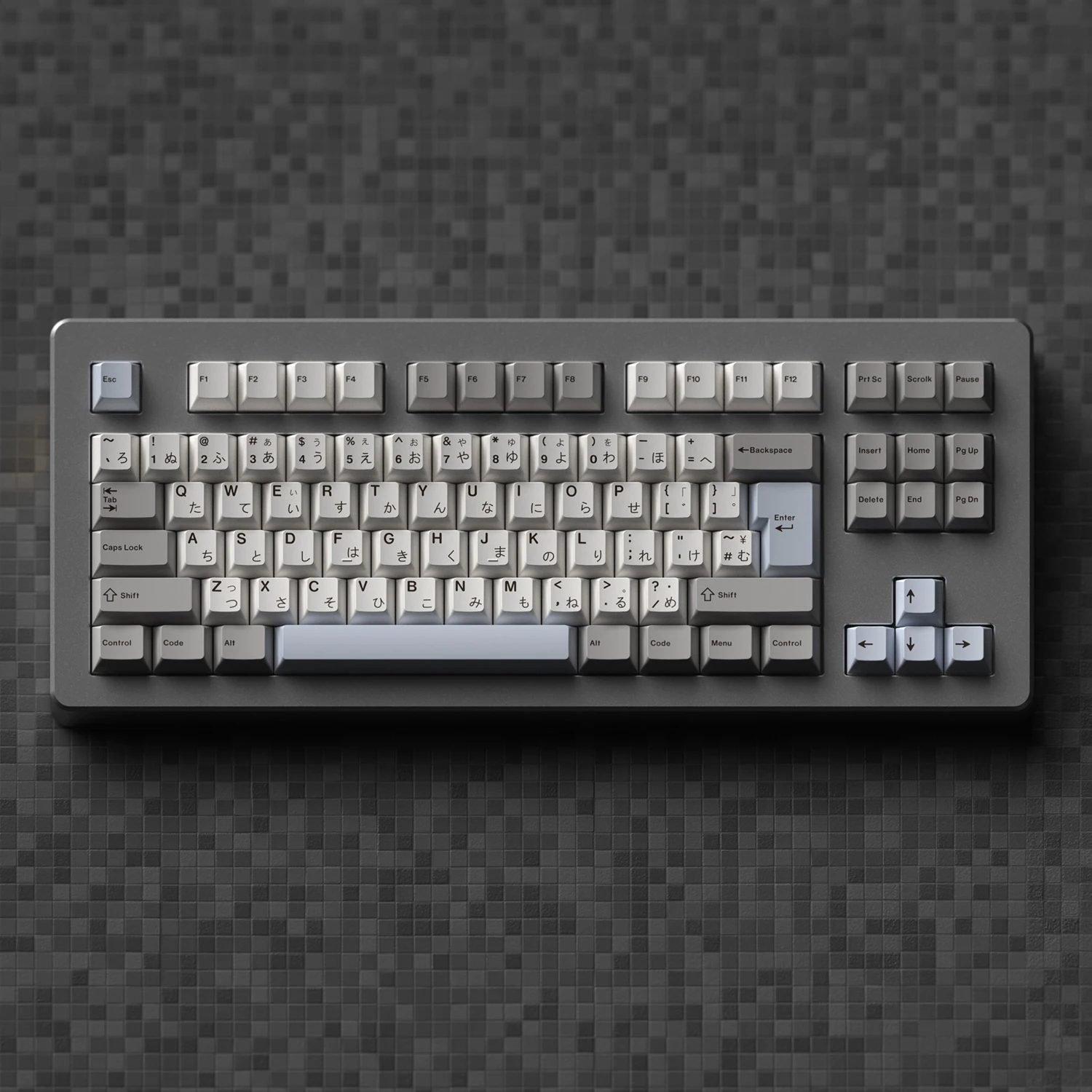 jkdk dye subbed keycap para teclado mecanico cinza e branco perfil cherry pbt mx switch 01