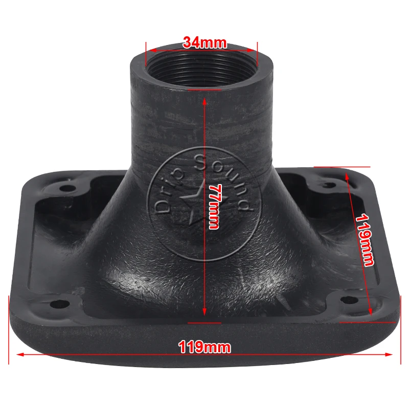 Altavoz de boca de Tweeter con núcleo de 34mm, conector adaptador de altavoz de agudos para escenario, placa de brida para cabezal de conducción de bocina Clarion # Negro