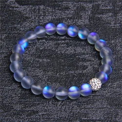 Moonstone Beads Bracelets For Women Men Multicolor Charm Bracelet Couple Crystal Wristband Love Reiki Jewelry Yoga Meditation