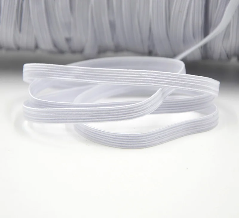 1 rolle Elastische Band Weiß Schwarz Nylon Gummi Band Kabel Geflecht Starken Seil Garment Nähen Zubehör DIY Maske Handwerk 3/6/ 8/10/12mm – Detail 4