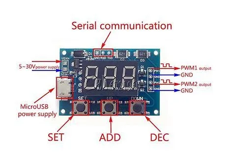 2 Channel PWM Generator Adjustable Duty Cycle Pulse Frequency Module I15