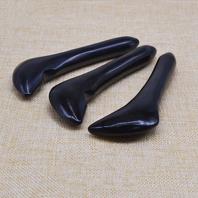 Natural Ox Horn Black Guasha Gouache Scraper Back Neck Face Body Skin Care Massage Tool Anti-stress Health Beauty Massager Hot