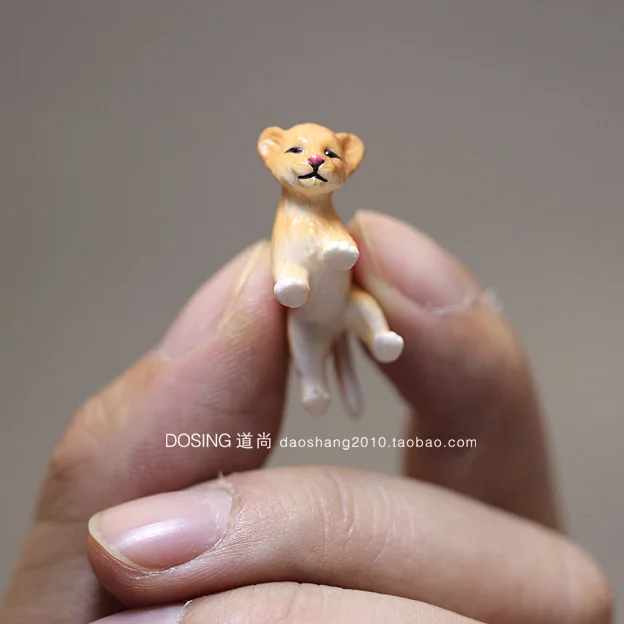 Wild Animal Little Lion Cubs Model Landscape Accessories Decoration figurine Action Figures Scene Material Kids Toys