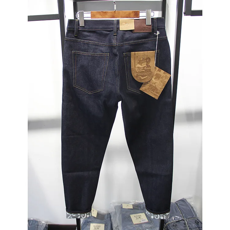 Youpin – jean rétro à oreilles rouges pour hommes, pantalon en denim, couleur primaire, décontracté, ample, droit, avec impression de cône