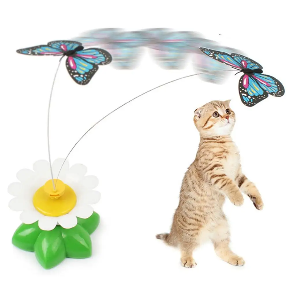 Funny Cat Dog Toy Colorful Electric Rotating Butterfly Bird Toys Pet Scratch Toy Pet Cat Intelligence Training Interactive Toy