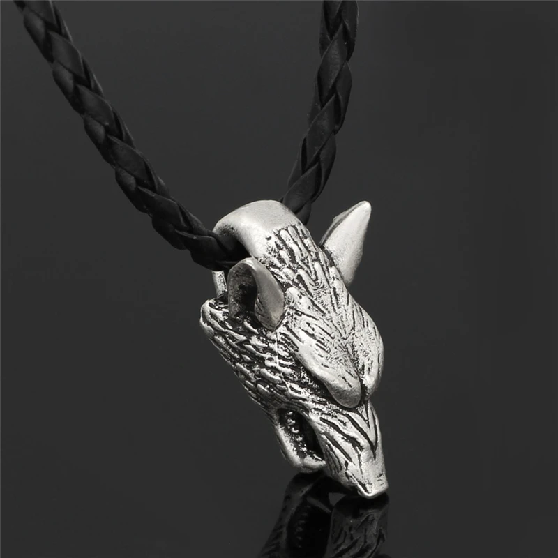 Punk Rock Wolf head Pendant Cool Girl Jewelry Necklace Vintage Accessories With Leather Rope Chain Handsome Tough Guy Gifts New