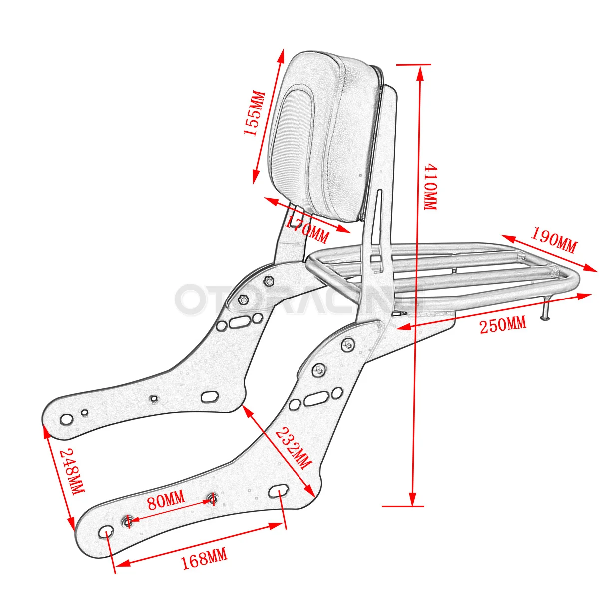 Motorcycle Luggage Rack Sissy Bar Backrest For Kawasaki Vulcan 650 S EN650 VN650 S650 2015 2016 2017 2018 2019 2020 2021 2022