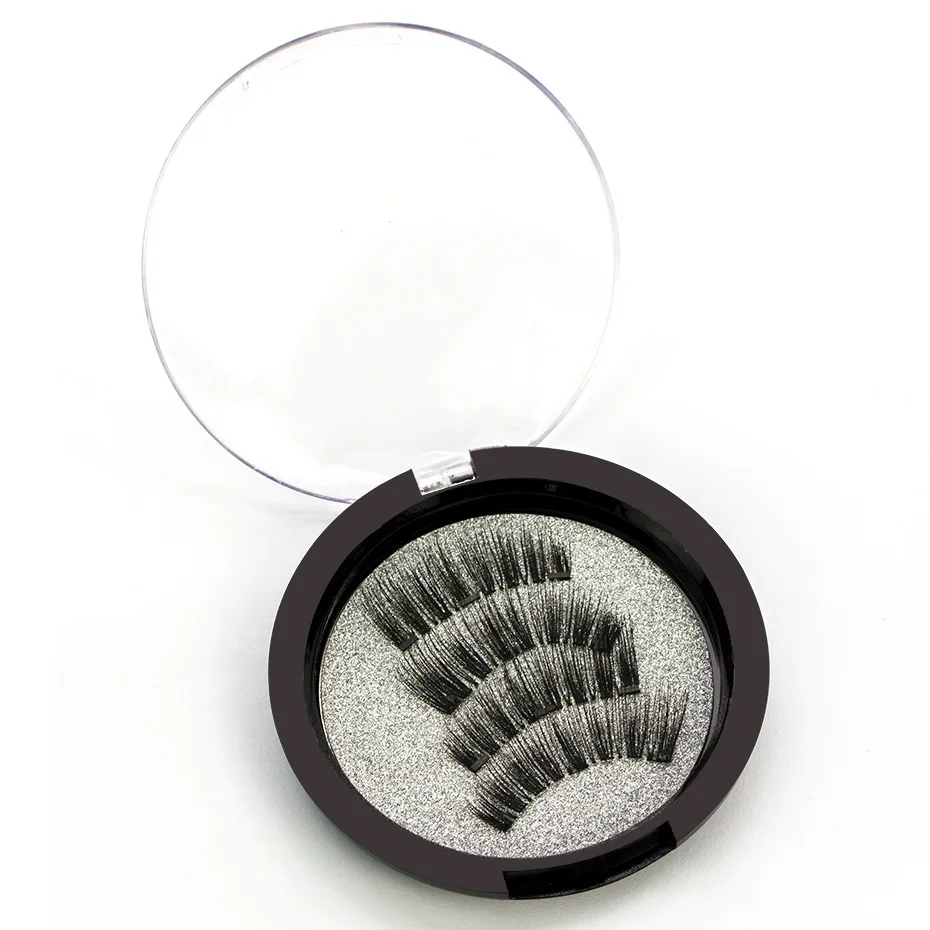 Three Magnetic Iron False Eyelashes 3D Magnetic False Eyelashes Handmade Natural Lifelike Magnet Eyelashes Makeup Cosmetic