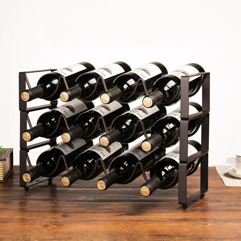 Durable Iron Wine Bottle Holders Creative Practical Home Living Room Decorative Cabinet Wine Display Storage Racks Bar Wine Rack