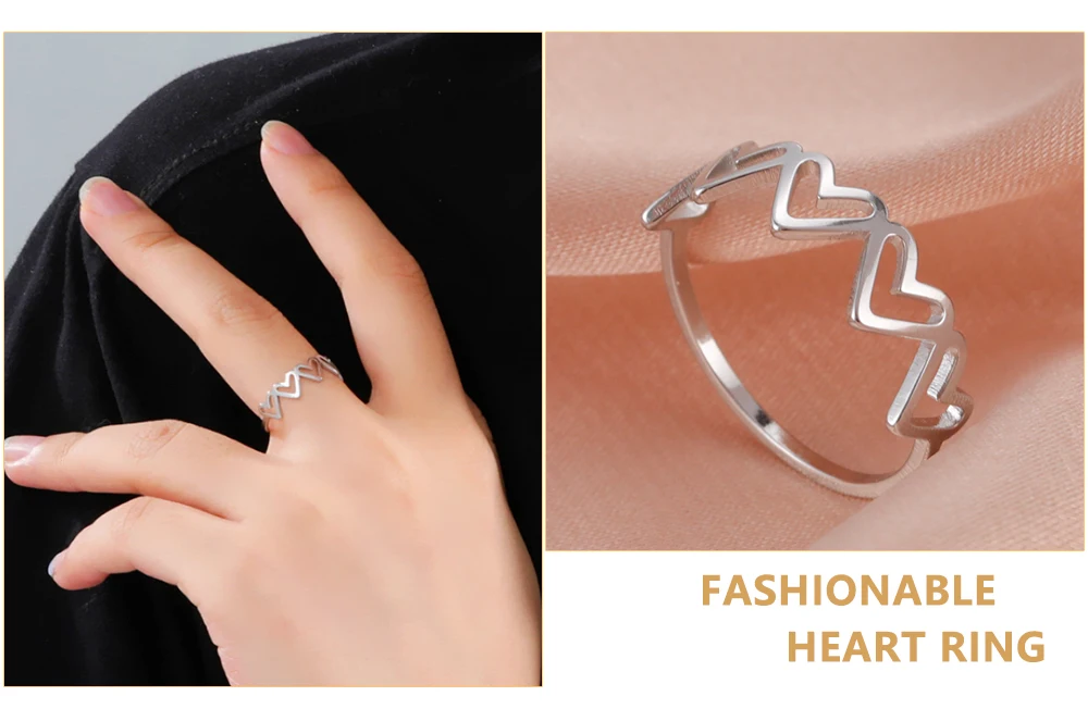 Skyrim Edelstahl Ring Herz Stern Blume Schmetterling Mondphase Geometrische Damen Fingerringe Hochzeitsgeschenk Großhandel – Detail 5