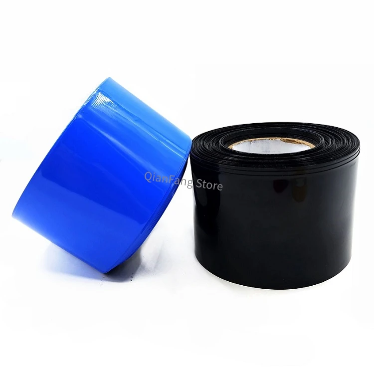 PVC Heat Shrink Tube 140mm Width Blue Black Clear Shrinkable Cable Sleeve Sheath Pack Cover for 18650 Lithium Battery Film Wrap