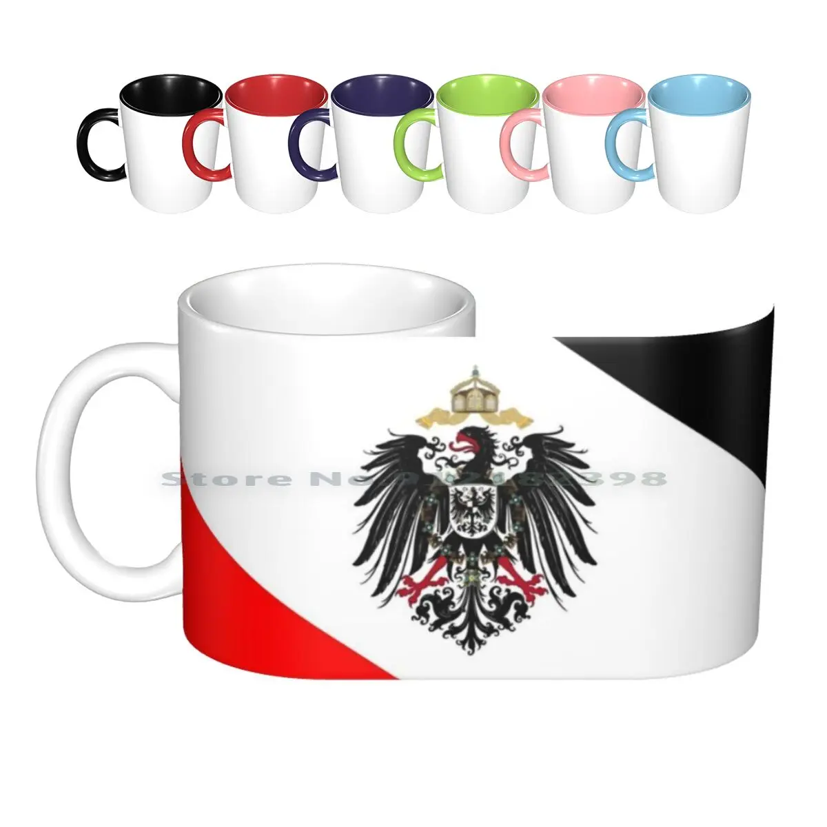 The German Imperium Ceramic Mugs Coffee Cups Milk Tea Mug Germany Empire Patriot Black White Red Flag Eagle Creative Trending