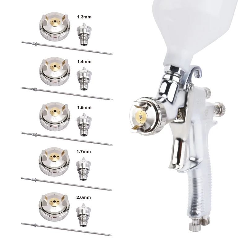 LearGPENG-Jeu de buses pour odorpulvérisateur, pour aérographe R500, 1.3mm, 1.4mm, 1.5mm, 1.7mm, 2.0mm