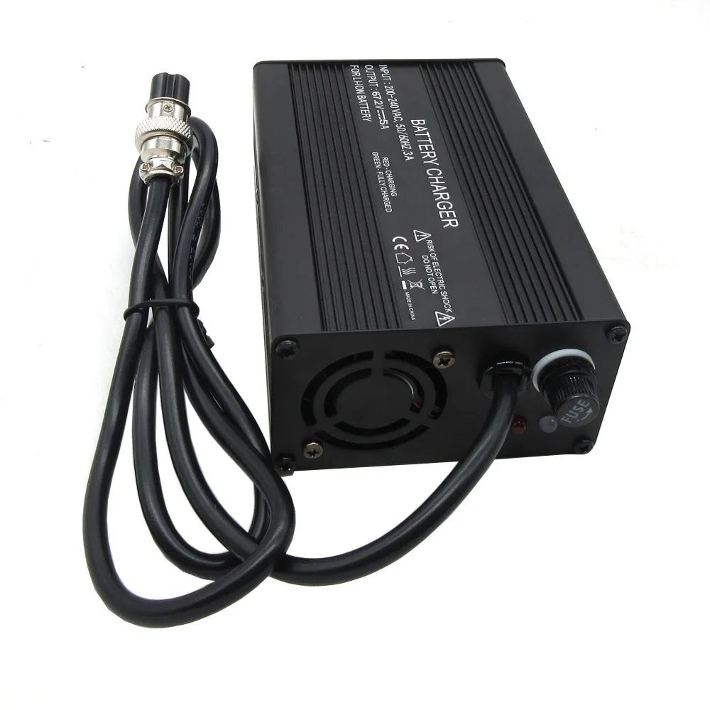 60V 67.2V 5A Li-ion Fast Charger GX16 16S 60 Volt Lithium 20AH 30AH 40AH 50AH Battery Smart Chargers 3PIN IEC XLRM