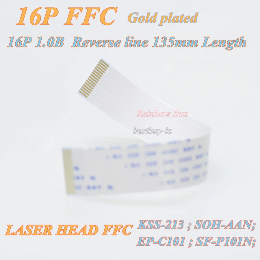 Câble plat plaqué or FFC pour ligne de tête laser 16P, longueur 135mm 230mm