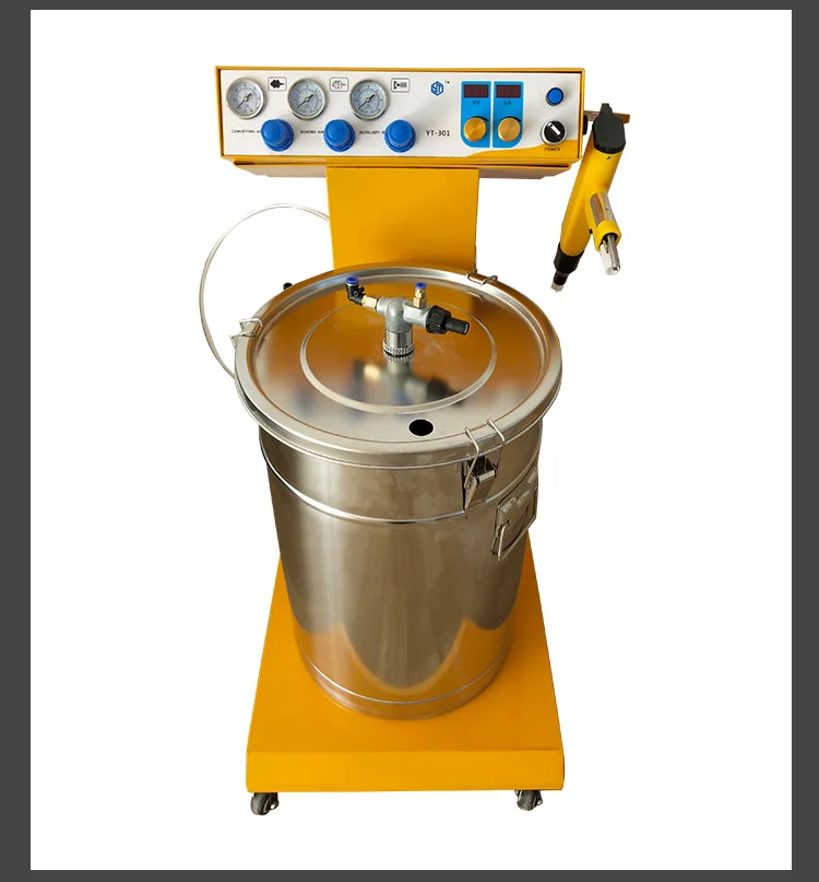 Portable Powder Paint Experiment System Electrostatic Powder Coating machine with electrostatic powder coating test gun