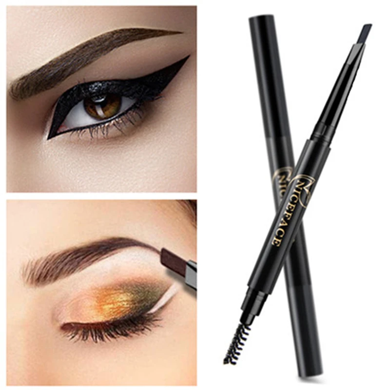 Double Head Automatic Eyebrow Enhancer Pencil Makeup Waterproof Permanent Eyes Brow Cosmetic Pen With Eyebrow Brush NICEFACE