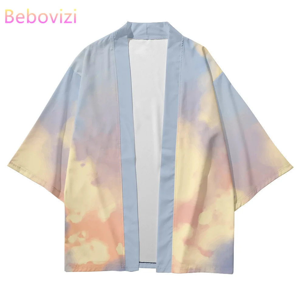 

2021 Plus Size XXS-6XL Cloud Print Loose Japanese Streetwear Cardigan Women Men Harajuku Haori Cosplay Kimono Top Yukata Clothes