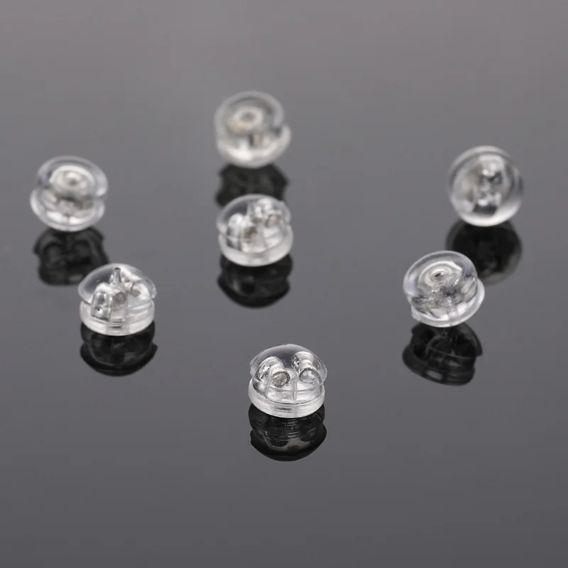 Tappi per le orecchie in gomma siliconica da 20-40 pezzi tappi per le orecchie per Hamburger rivestiti in Silicone per la creazione di gioielli