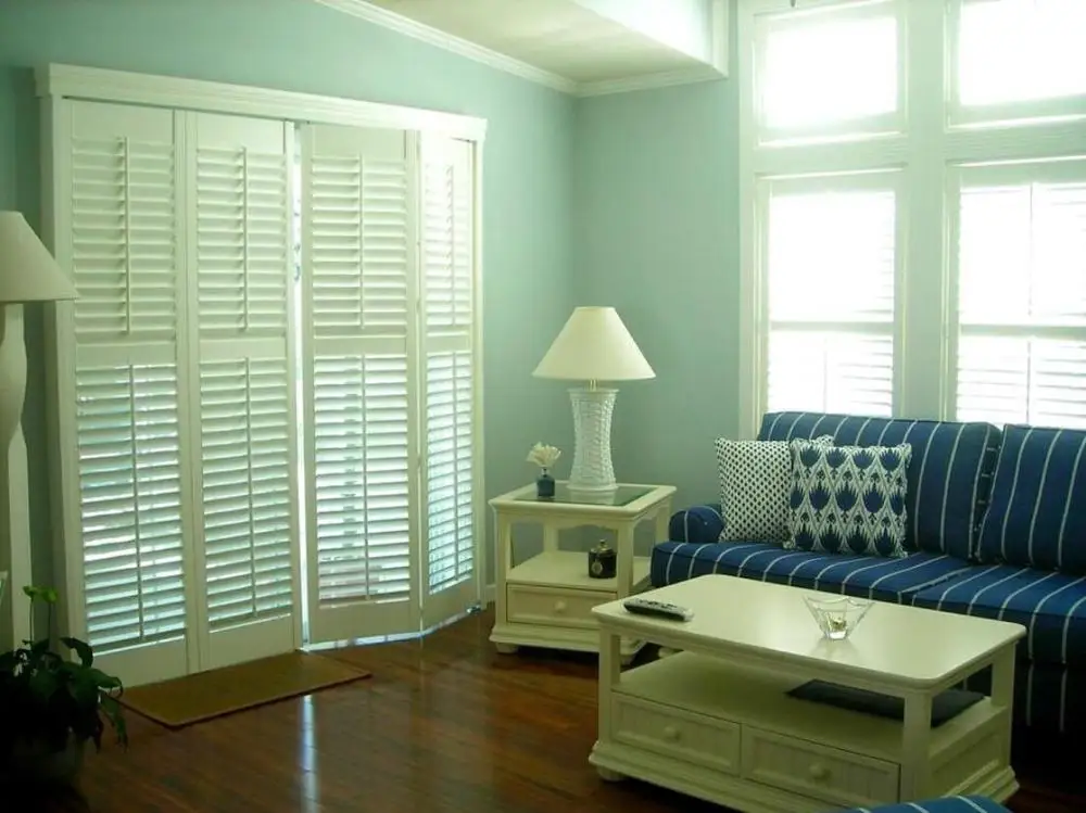 

Custom Basswood Plantation Shutters Wooden Blinds Solid Wood Shutter Louvers PS287