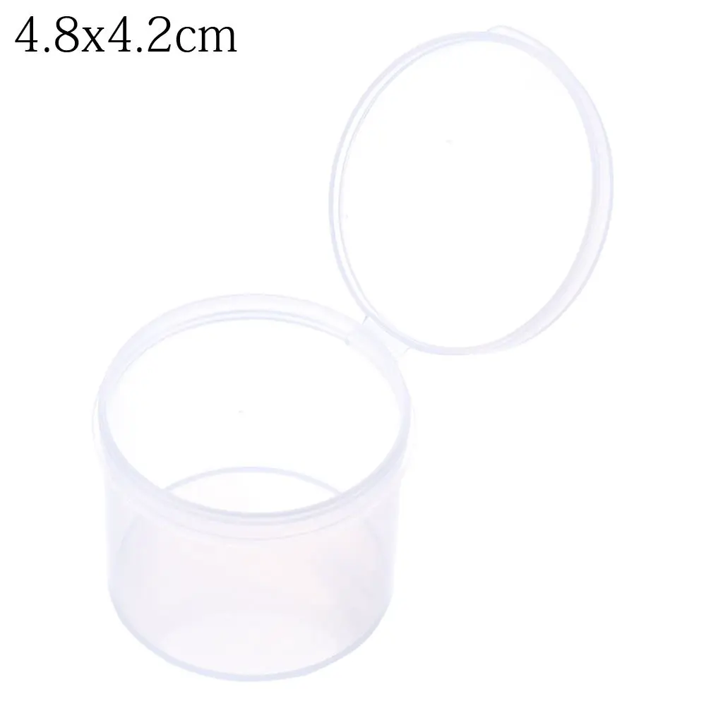 Transparent Nail Art Screw Storage Round Small Storage Box Beads Container Pill Chip Box Jewelry Organizer Case