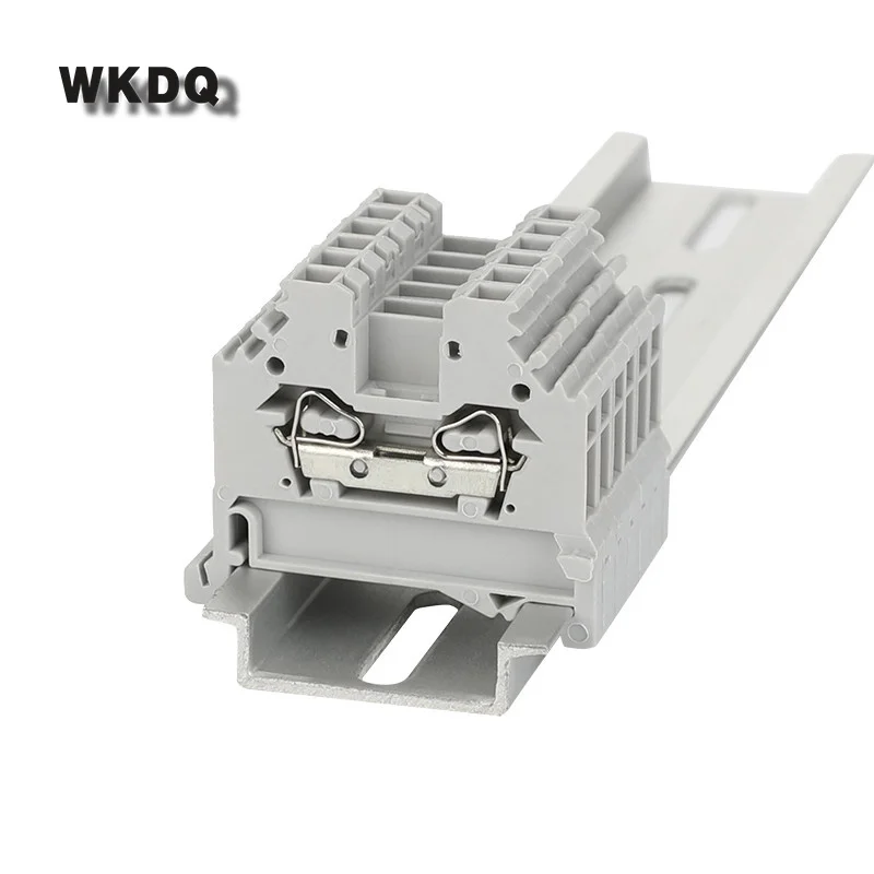 10Pcs 280-101 Spring-Cage Connection Clamp Mount 2-Conductor Plug 2.5 mm² 280 101 Wire Connector Din Rail Terminal Block