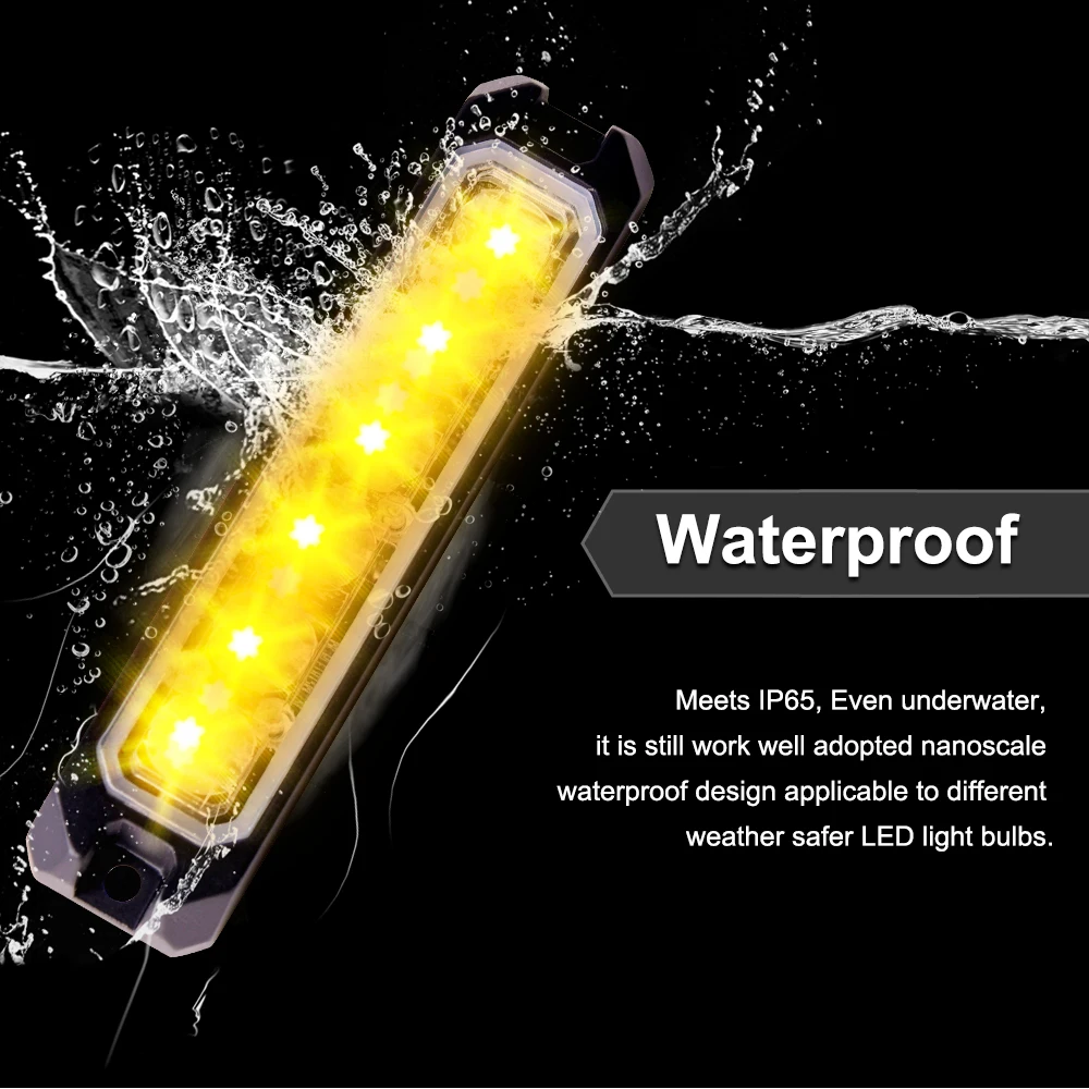 Isochronous Strobe Flash Warning Light IP65 Waterproof Emergency 18W Mini Ambulance Blinking Alarm Lamp 12-24V Head Lights Grill