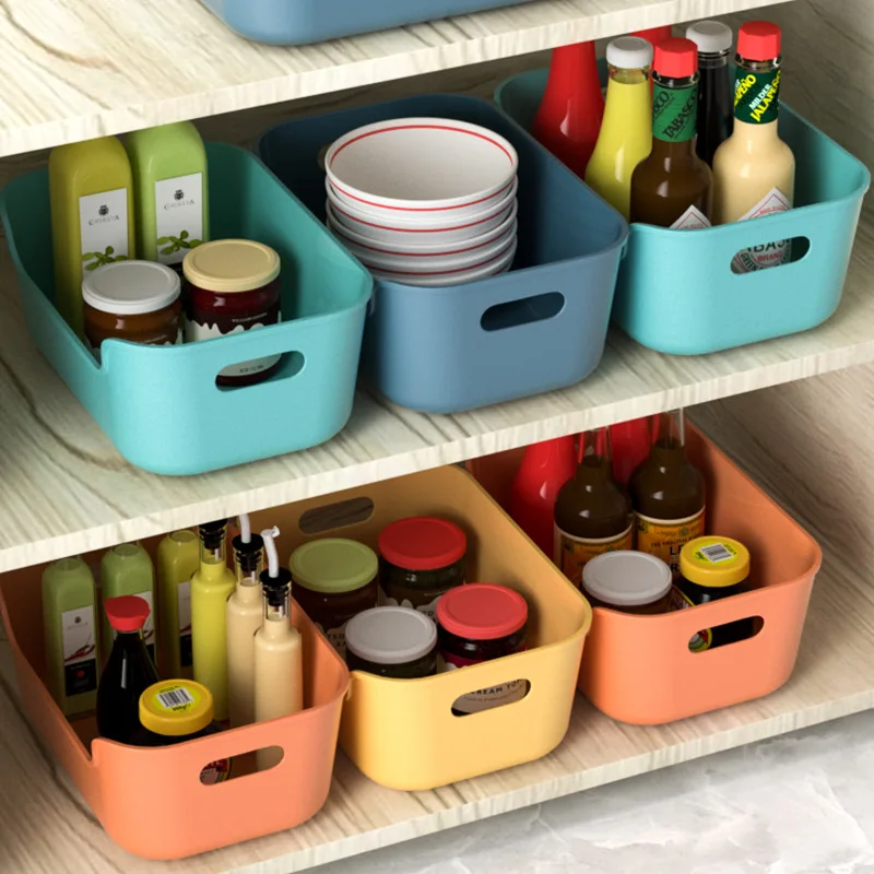 Plastic Desktop Storage Basket Drawer Sundries Toys Organizers Box Household Snacks Makeup Kitchen Seasoning Sorting Container