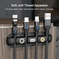 3 in 1 Cable Organizer & Magnetic Plug Box Silicone USB Cable Winder Flexible Cable Management Clips for Mouse Earphone Holder