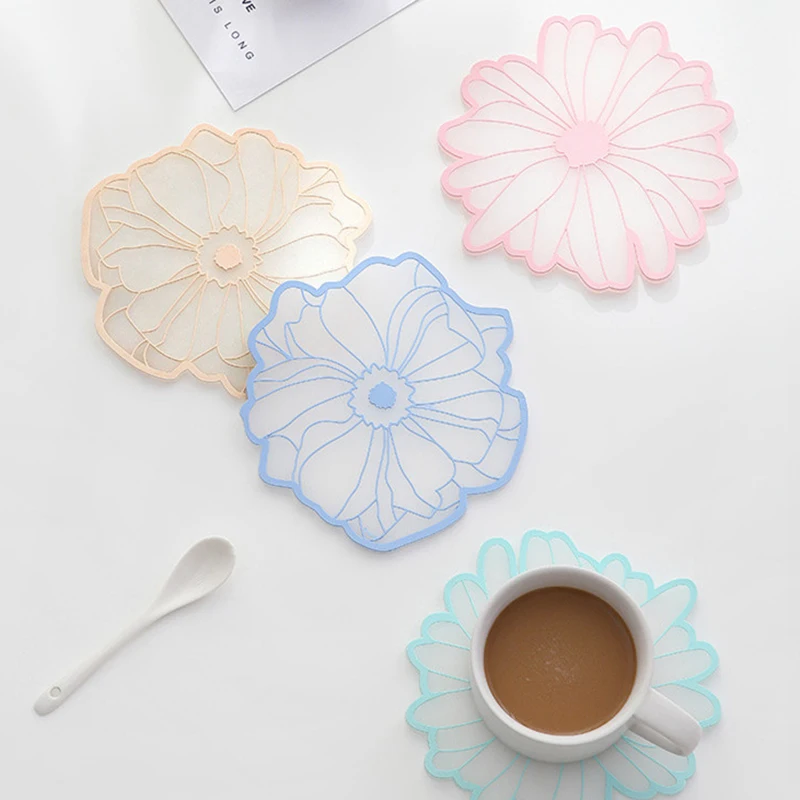 Floral Silicone Tablemat Flower Kitchen Dining Table Decor Heat Insulation Mat Pad Cup Holder Coaster Bowl Placemat Pannenlap