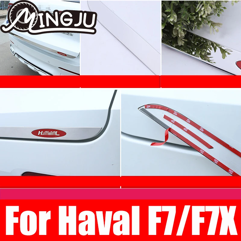 Per Haval F7 F7X 2019 2020 2021 porta posteriore portellone Trim cromato decorativo Car Strip Cover accessori Trunk Hatch 304 inossidabile