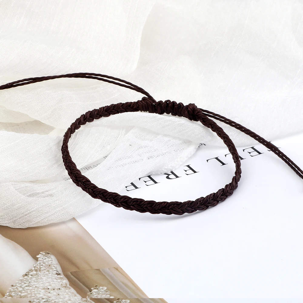 Verstellbares wasserdichtes Wachsschnur-Armband für Damen und Herren, handgefertigt, gewebt, tibetisch-buddhistisches Armband, Freundschaft, Glücksgebet, Schmuck – Detail 3