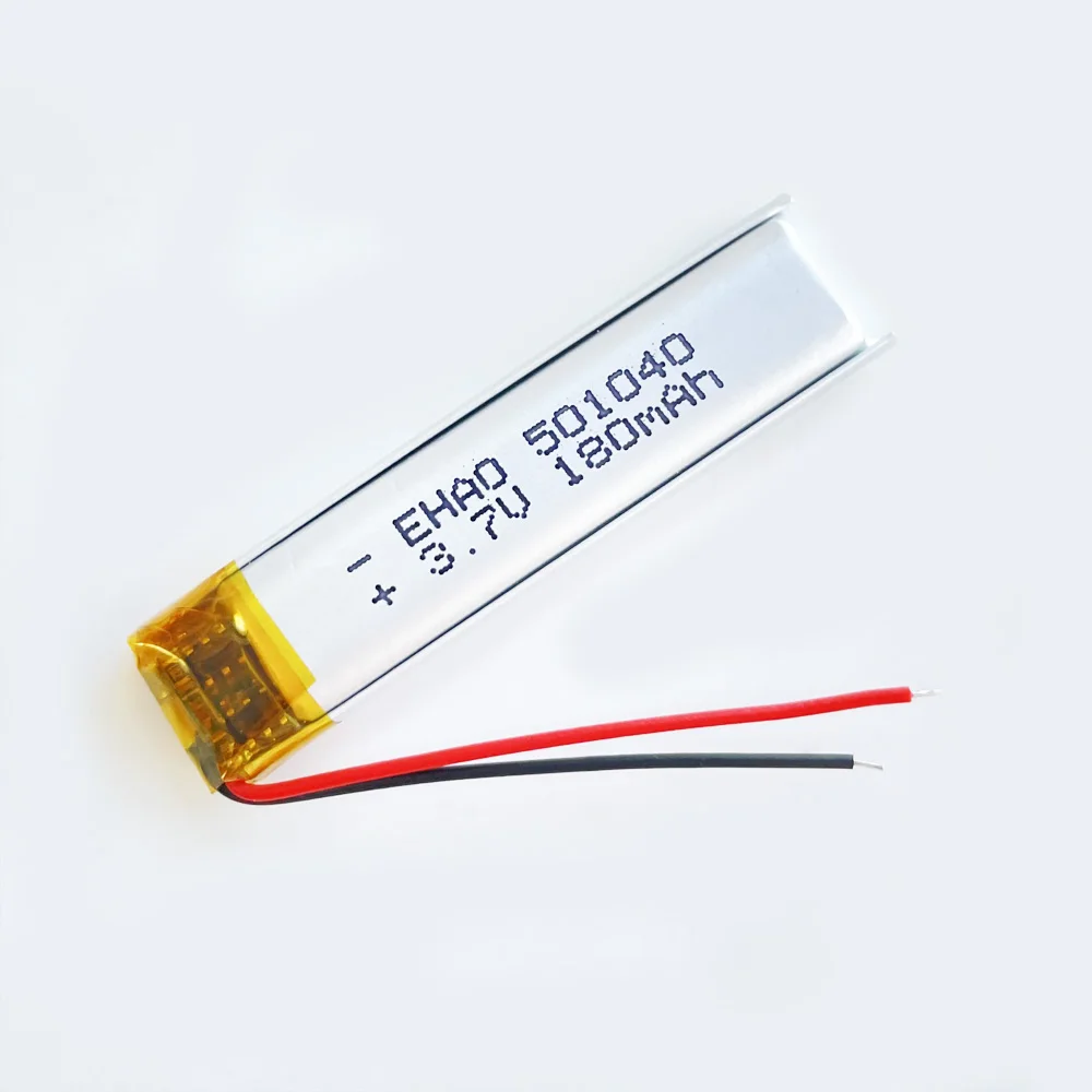 EHAO 501040 3.7V 180mAh litowo-polimerowa LiPo akumulator do GPS słuchawki rejestrator DVD Bluetooth zestaw słuchawkowy do masażu