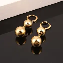 Gold Color Round Ball Beads Earrings Wedding Engagement Fashion Earrings Jewelry for Women