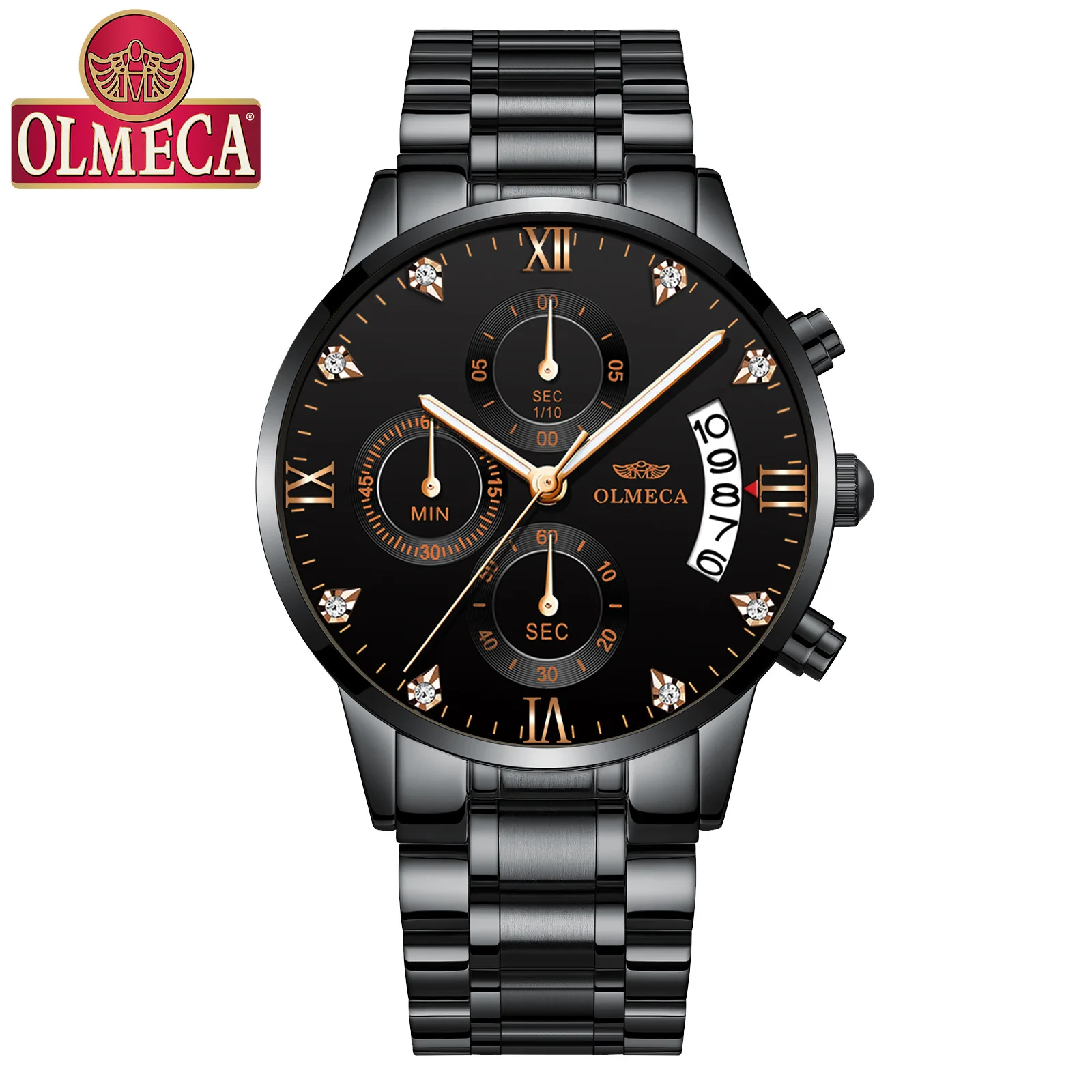 

OLMECA Fashion mens watches top brand luxury relogio masculino Watch men gift Business dress Male Quartz Wristwatches Date Clock