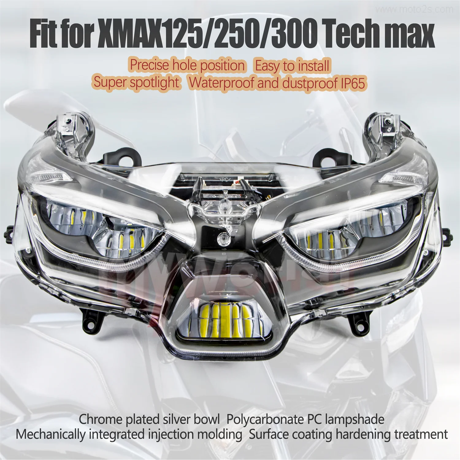 Fit For YAMAHA XMAX300 XMAX250 XMAX125 2018 - 2021 Motorcycle Headlight Assembly Headlamp Light  X-MAX XMAX 300 250 125