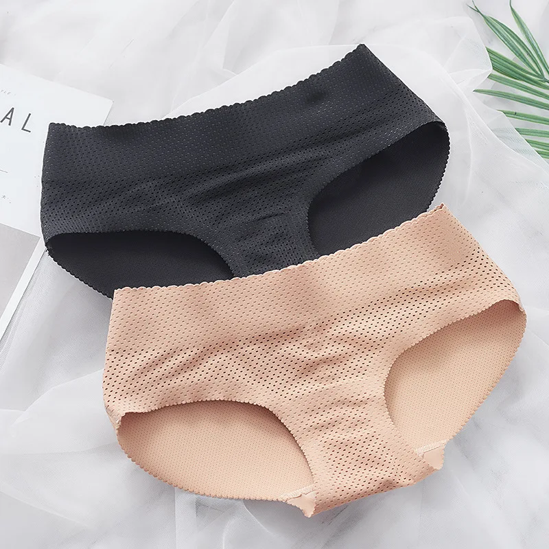 Culotte rembourrée en éponge pour femmes, Push Up, faux fesses, rehausseur de hanche, sans couture, contrôle des fesses, Lingerie